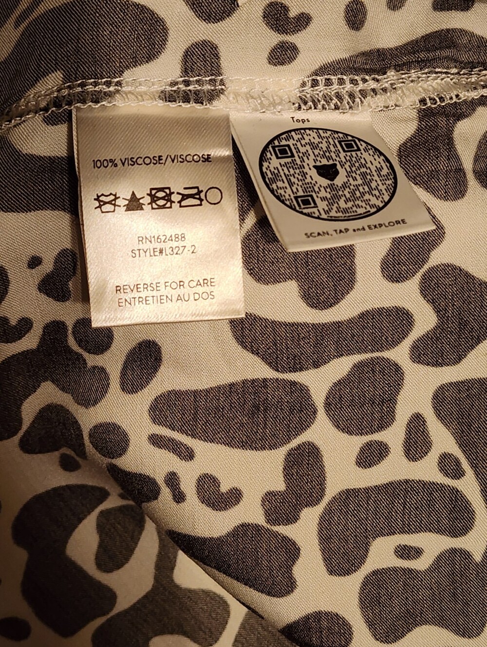 Revolve Lita By Ciara Viscose Black & White Cheetah Print Shirt - Picture 10 of 11